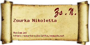 Zsurka Nikoletta névjegykártya